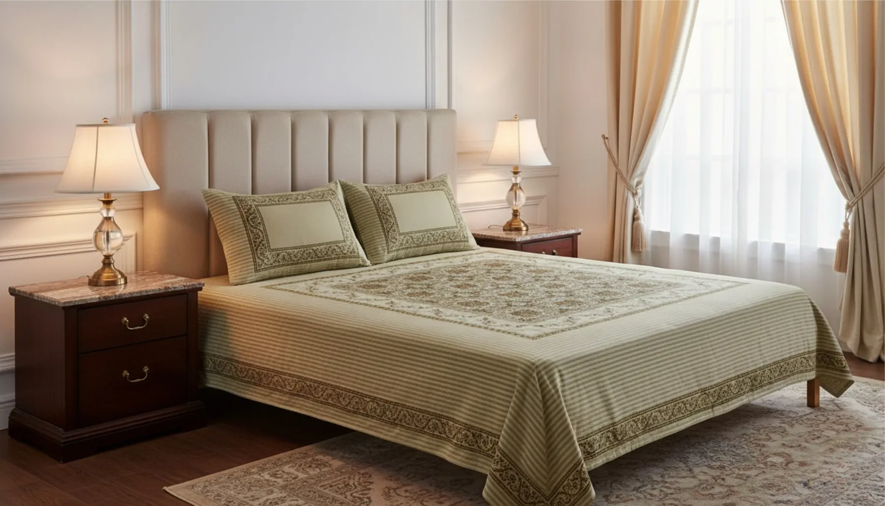 Shades of India Bed Sheet Set with Pillow Covers