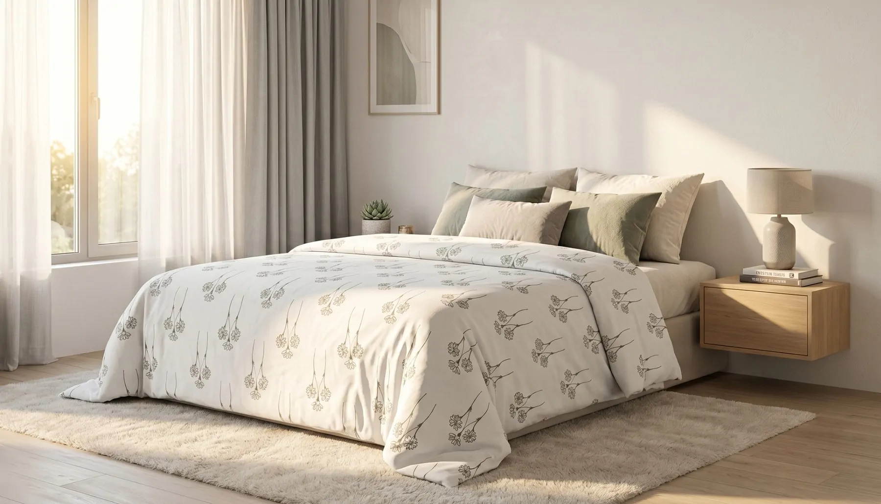 Elegant Floral Cotton Dohar for Single Bed