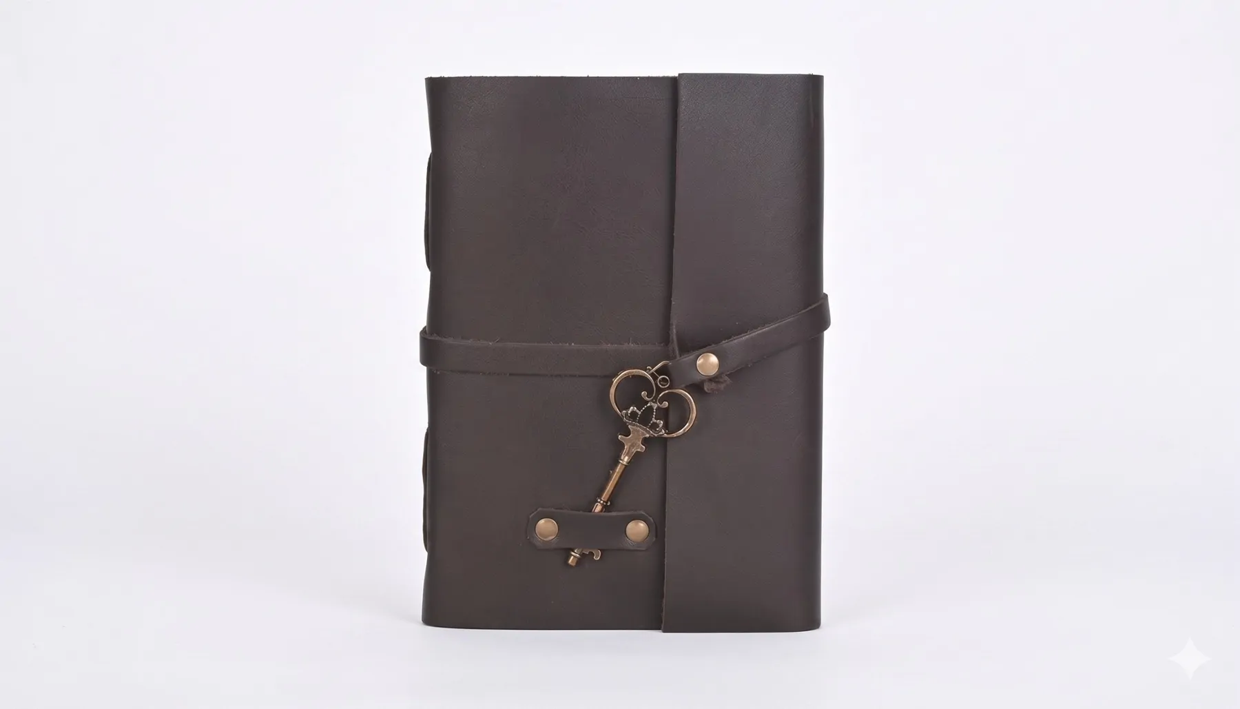 DI-KRAFT Handmade Classic Leather A6 Diary – 200 Pages (Black)