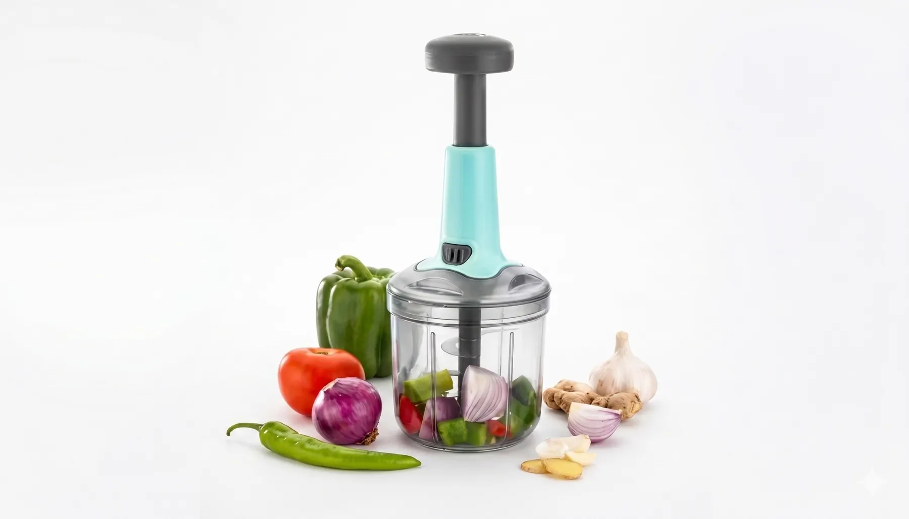 Manual Vegetable Chopper 1100ml with Pull Cord Mechanism